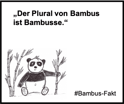 Der Plural von Bambus ist Bambusse.